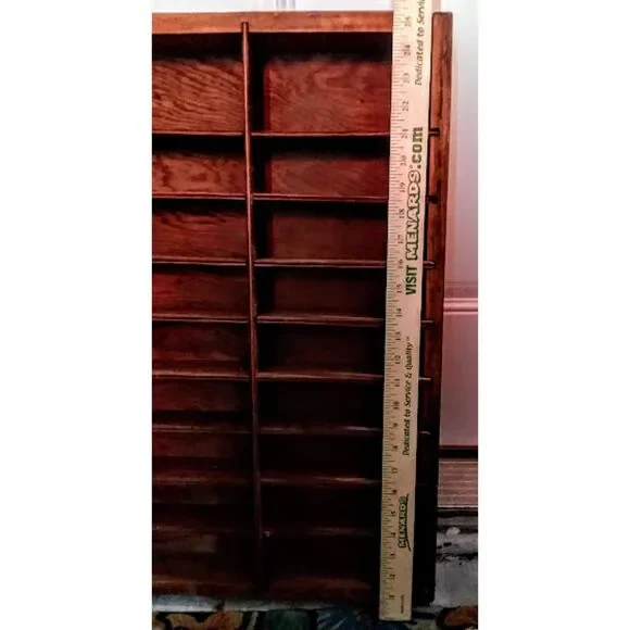 Vintage MCM Wood Shelf Storage Cabinet 25"x 16"x 2.5"